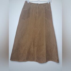 J. Jill Tan Corduroy Midi Skirt